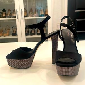 Michael Kors, suede platform open toe heels